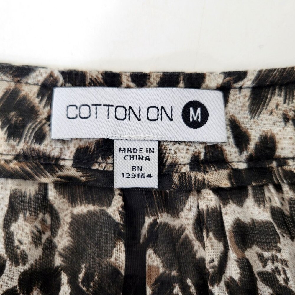 Cotton On Animal Print Leopard Print Peasant Blouse - Picture 4 of 4